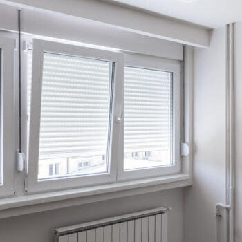 PVC window in white room