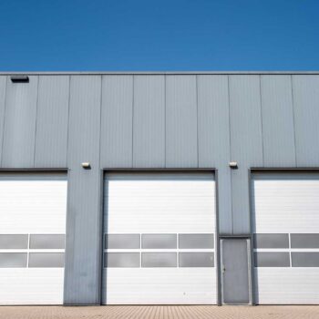 Industrial unit with roller shutter doors