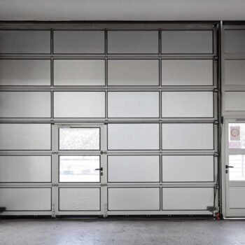 Sectional motorized big metal garage door